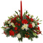 Fiori a domicilio |Centrotavola natalizio con fiori bianchi e rossi