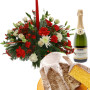 Fiori a domicilio |Centrotavola natalizio con pandoro e champagne