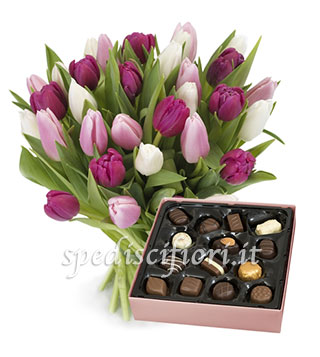 bouquet-di-tulipani-rosa-bianchi-fucsia-con-scatola-di-cioccolatini